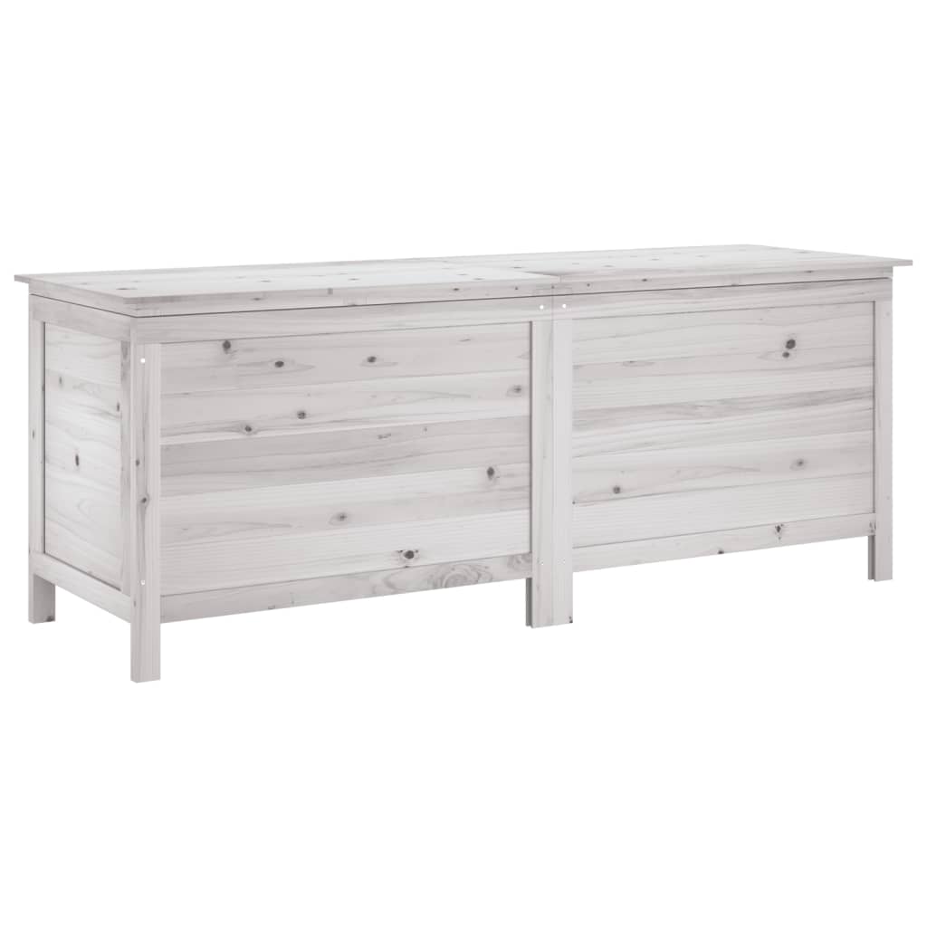 Garden Storage Box White 150x50x56.5 cm Solid Wood Fir