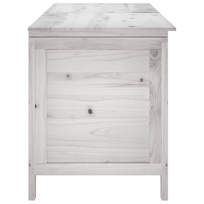 Garden Storage Box White 150x50x56.5 cm Solid Wood Fir