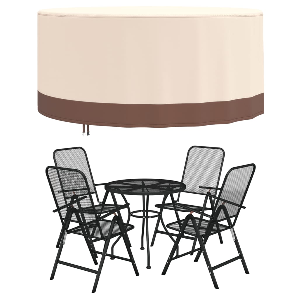 Garden Furniture Cover Round Beige Ã˜ 183x71 cm 600D Oxford