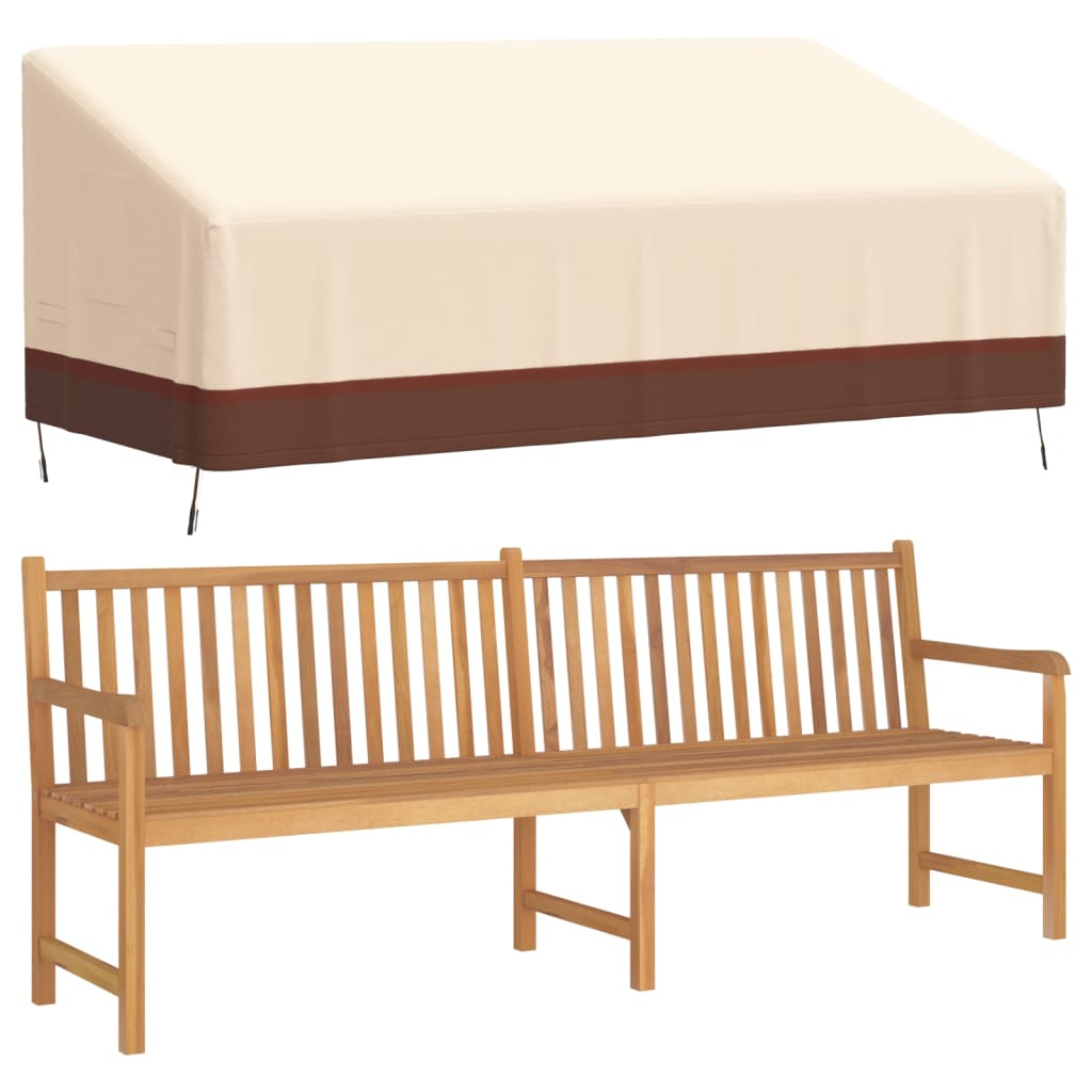 3-Seater Bench Cover Beige 198x97x48/74 cm 600D Oxford