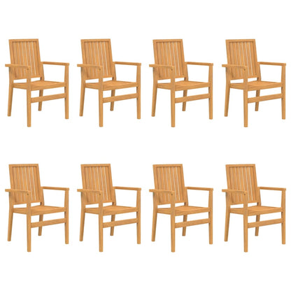 Stackable Garden Chairs 8 pcs 56.5x57.5x91 cm Solid Wood Teak