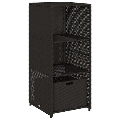 Garden Storage Cabinet Black 50x55x115 cm Poly Rattan