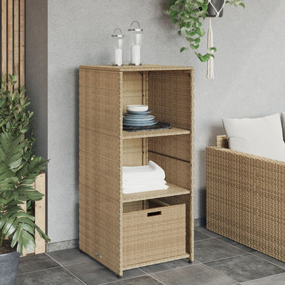 Garden Storage Cabinet Beige 50x55x115 cm Poly Rattan