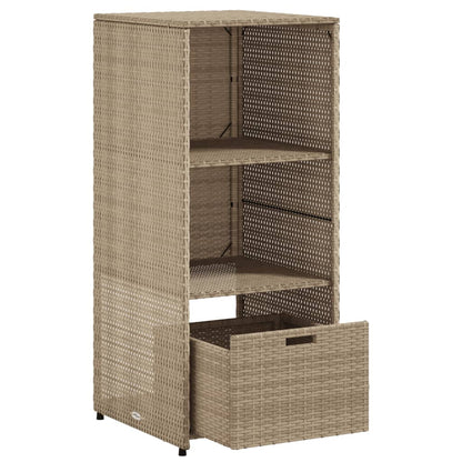 Garden Storage Cabinet Beige 50x55x115 cm Poly Rattan