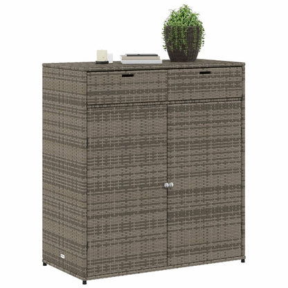 Garden Storage Cabinet Grey 105x55x113 cm Poly Rattan