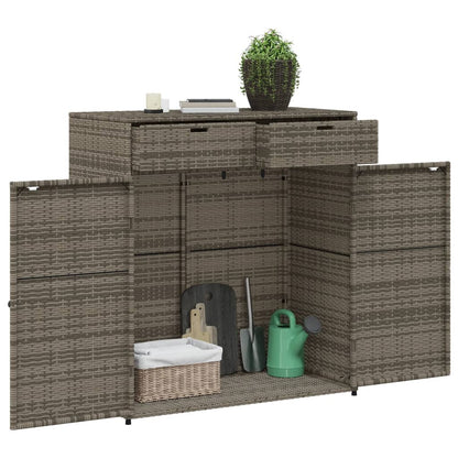 Garden Storage Cabinet Grey 105x55x113 cm Poly Rattan