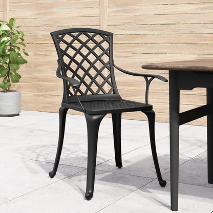 Garden Chairs 6 pcs Cast Aluminium Black