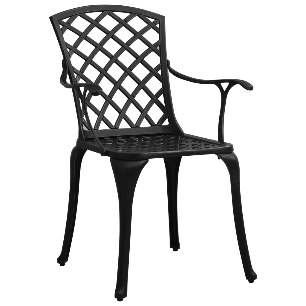 Garden Chairs 6 pcs Cast Aluminium Black