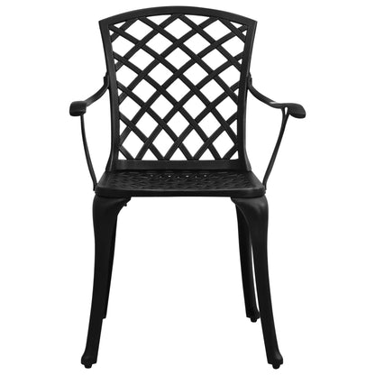 Garden Chairs 6 pcs Cast Aluminium Black