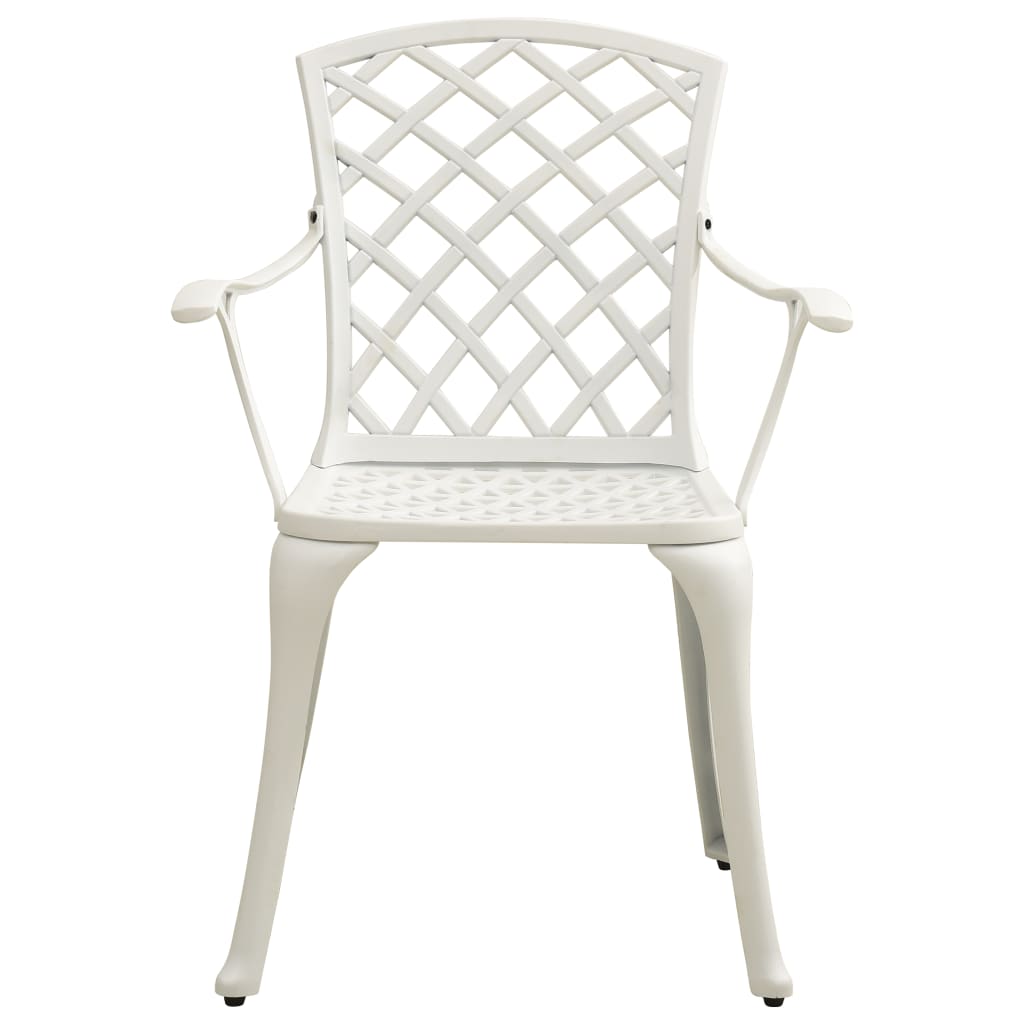 Garden Chairs 6 pcs Cast Aluminium White