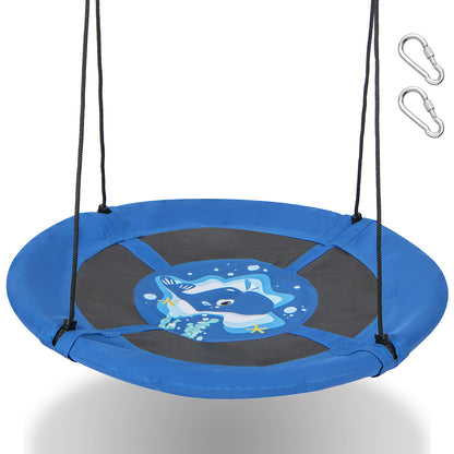 104 cm Saucer Tree Swing with 600D Oxford Fabric-Black