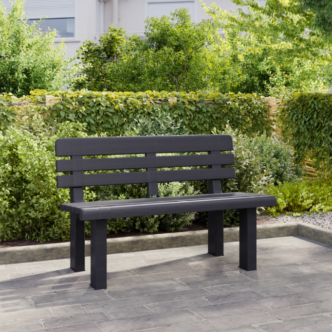 Garden Bench Anthracite 110x52x71 cm Polypropylene