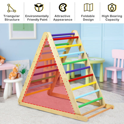 Wooden Climbing Ladder with Ramp for Kindergarten or Home-Colorful